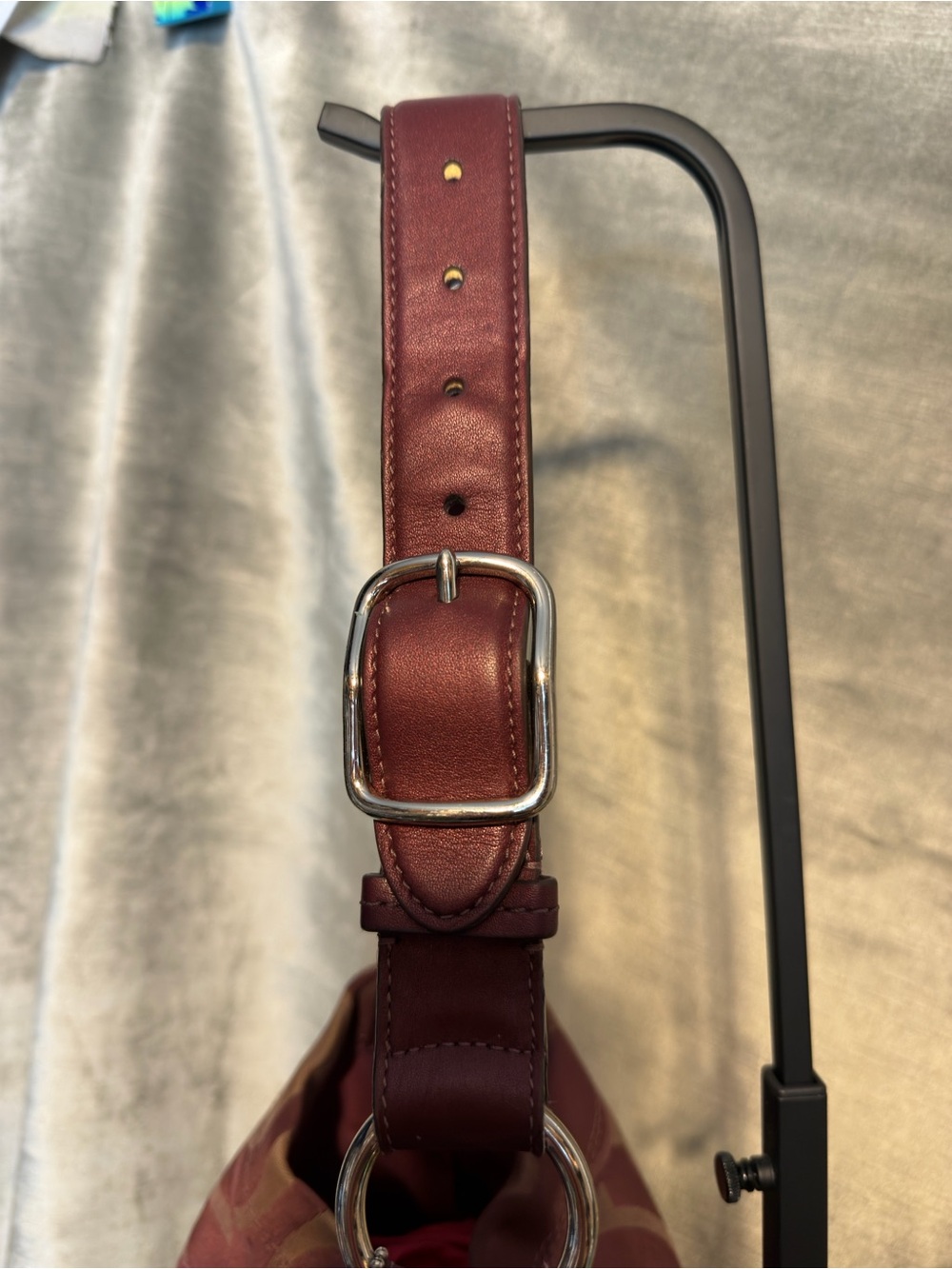 Coach Vintage Penelope Bordeaux Burgundy Optic Signature Hobo Shoulder Bag - Picture 4 of 16